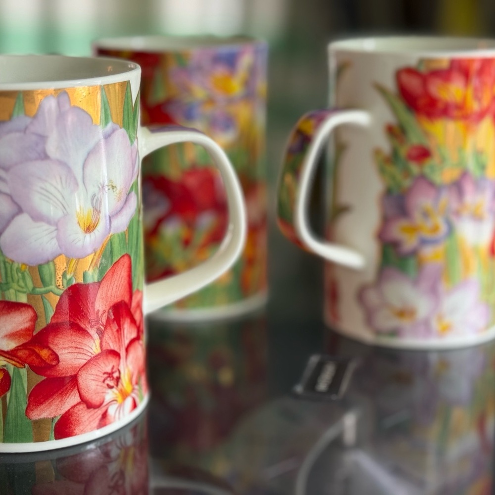 Made in England Vintage Floral Ceramic Mug Set - Multicolor